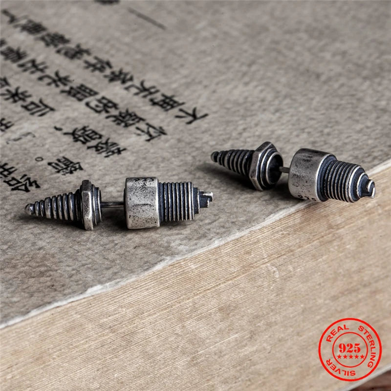 Steampunk Spark Plug Studs